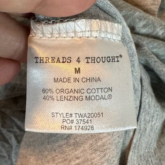 Threads 4 Thought ReActive Gray Crew Neck Short Sleeve T-Shirt Size Medium - Picture 6 of 7